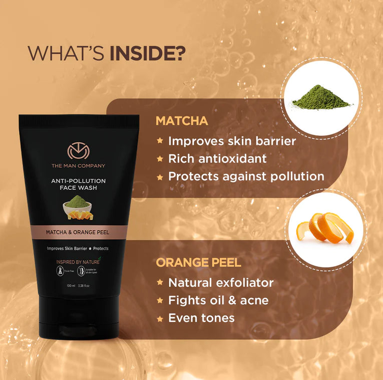 ANTI-POLLUTION FACE WASH | MATCHA & ORANGE PEEL 100 ML