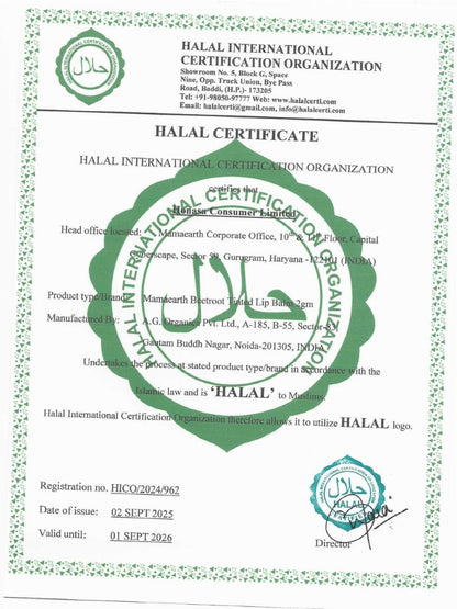 BEETROOT TINTED 100% NATURAL LIP BALM 2G