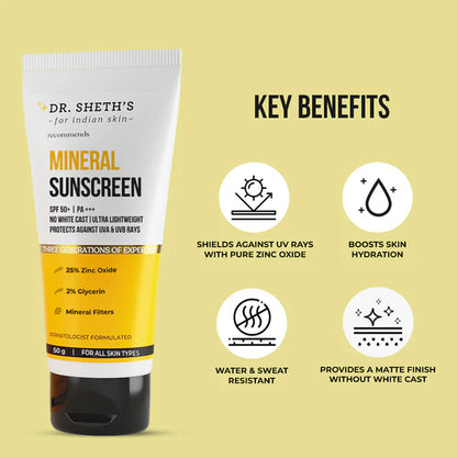 DR. SHETH'S WATERPROOF MINERAL SUNSCREEN 50G