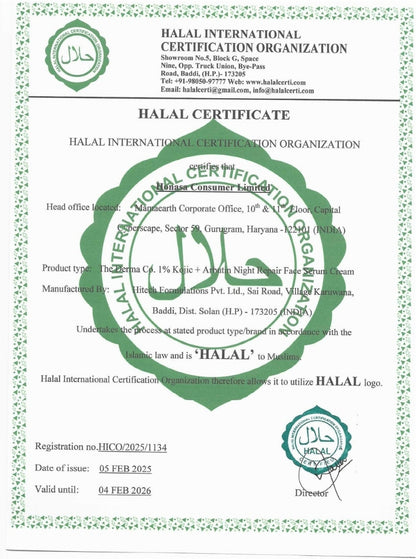 1% KOJIC + ARBUTIN NIGHT REPAIR FACE SERUM-GEL - 50G