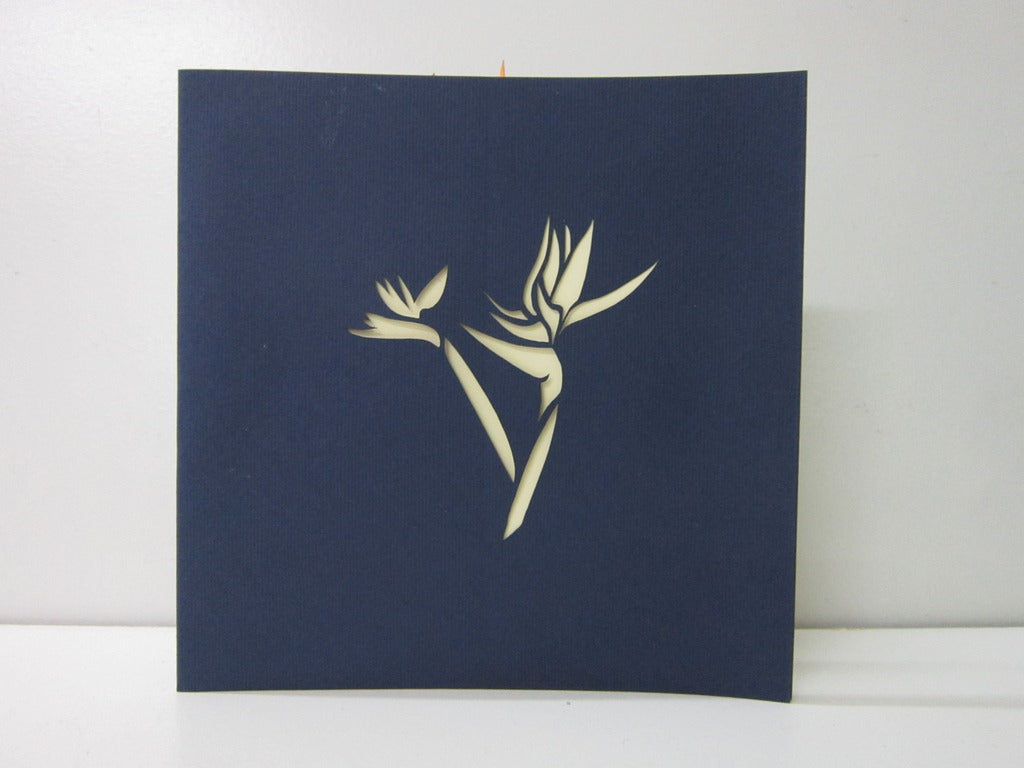 BIRD OF PARADISE FLOWER POPUP CARD (15X15CM)