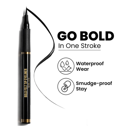 Swiss Beauty Bold Felt Tip Eyeliner Jet Black