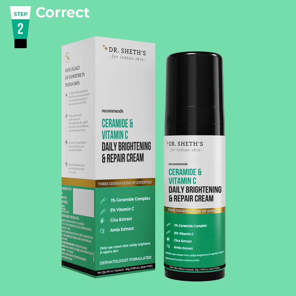 CERAMIDE & VIT C DAILY BRIGHTENING & REPAIR CREAM 30G