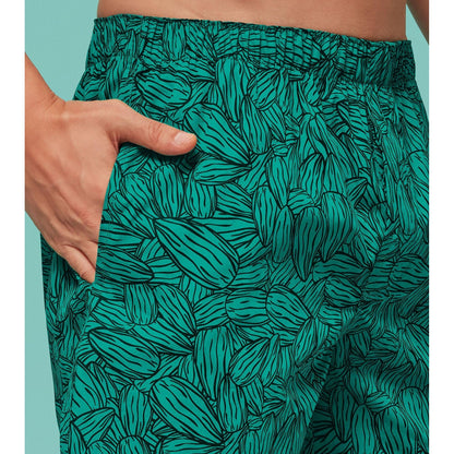 PACK OF 2 SUPER COMBED COTTON BOXER SHORTS: ALMOND / STREET LAMP
