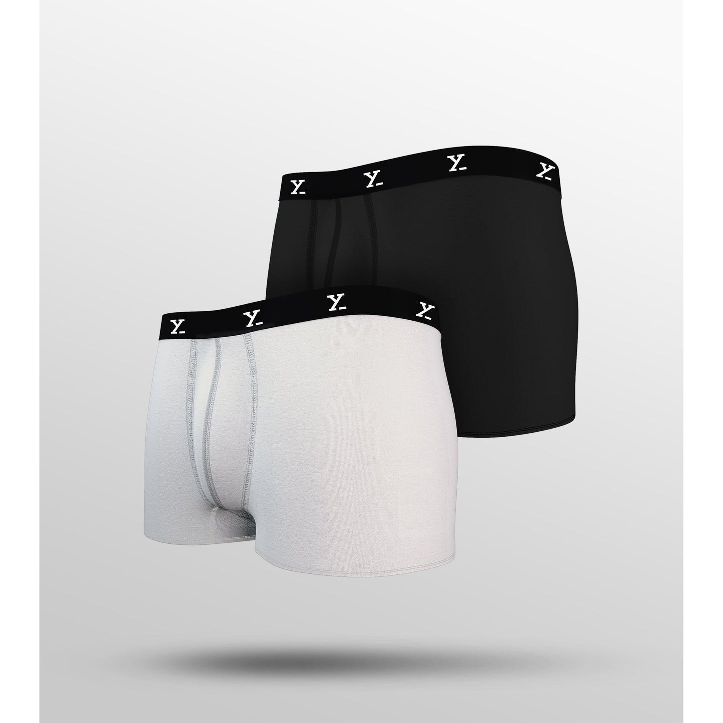 PACK OF 2 TENCEL™ TRUNKS- : ACE BLACK KNIGHT / POLAR WHITE