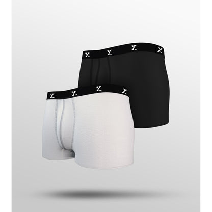 PACK OF 2 TENCEL™ TRUNKS- : ACE BLACK KNIGHT / POLAR WHITE