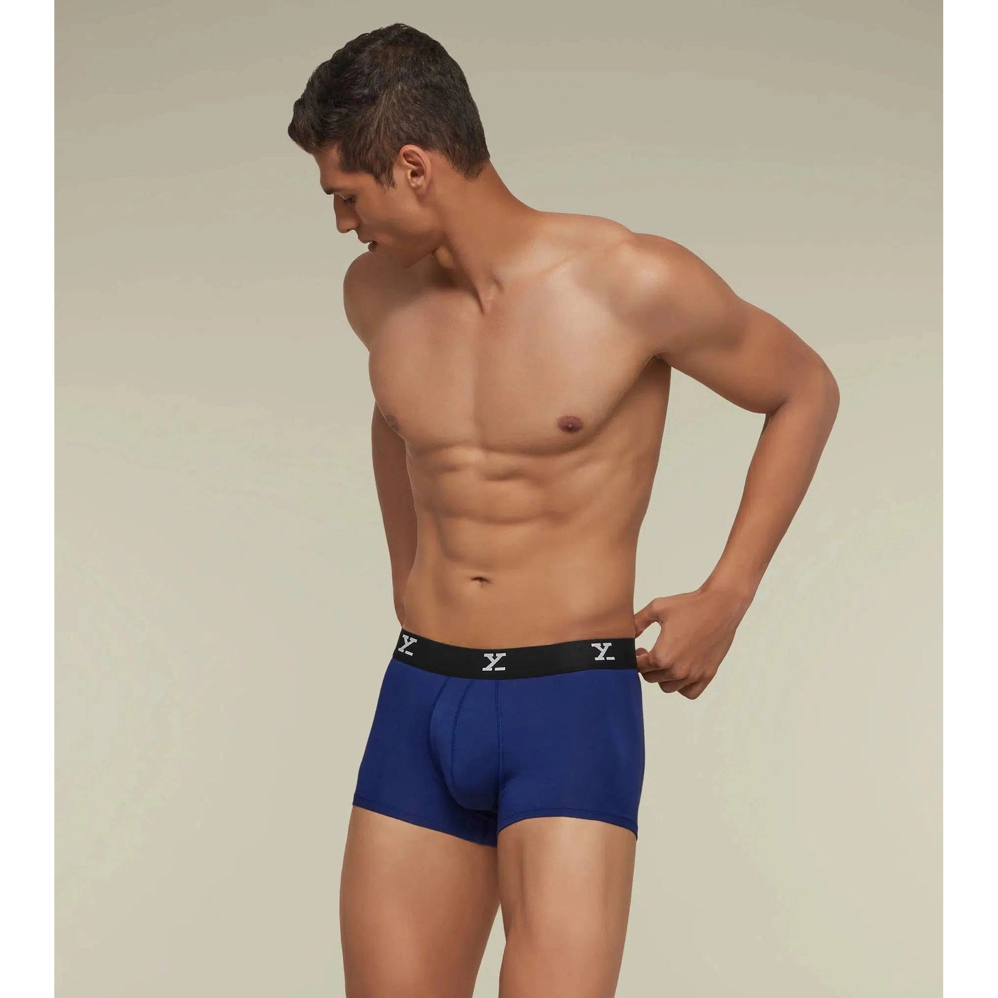 PACK OF 2 TENCEL™ TRUNKS- : ACE CHARCOAL GREY /TWILIGHT BLUE