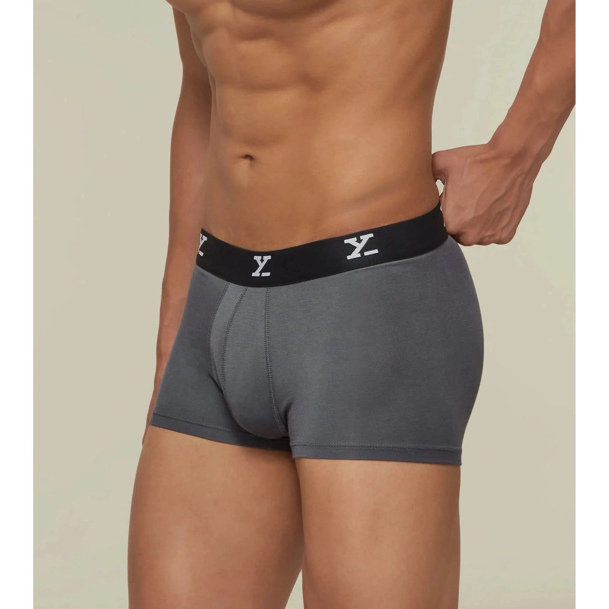 PACK OF 2 TENCEL™ TRUNKS- : ACE CHARCOAL GREY /TWILIGHT BLUE