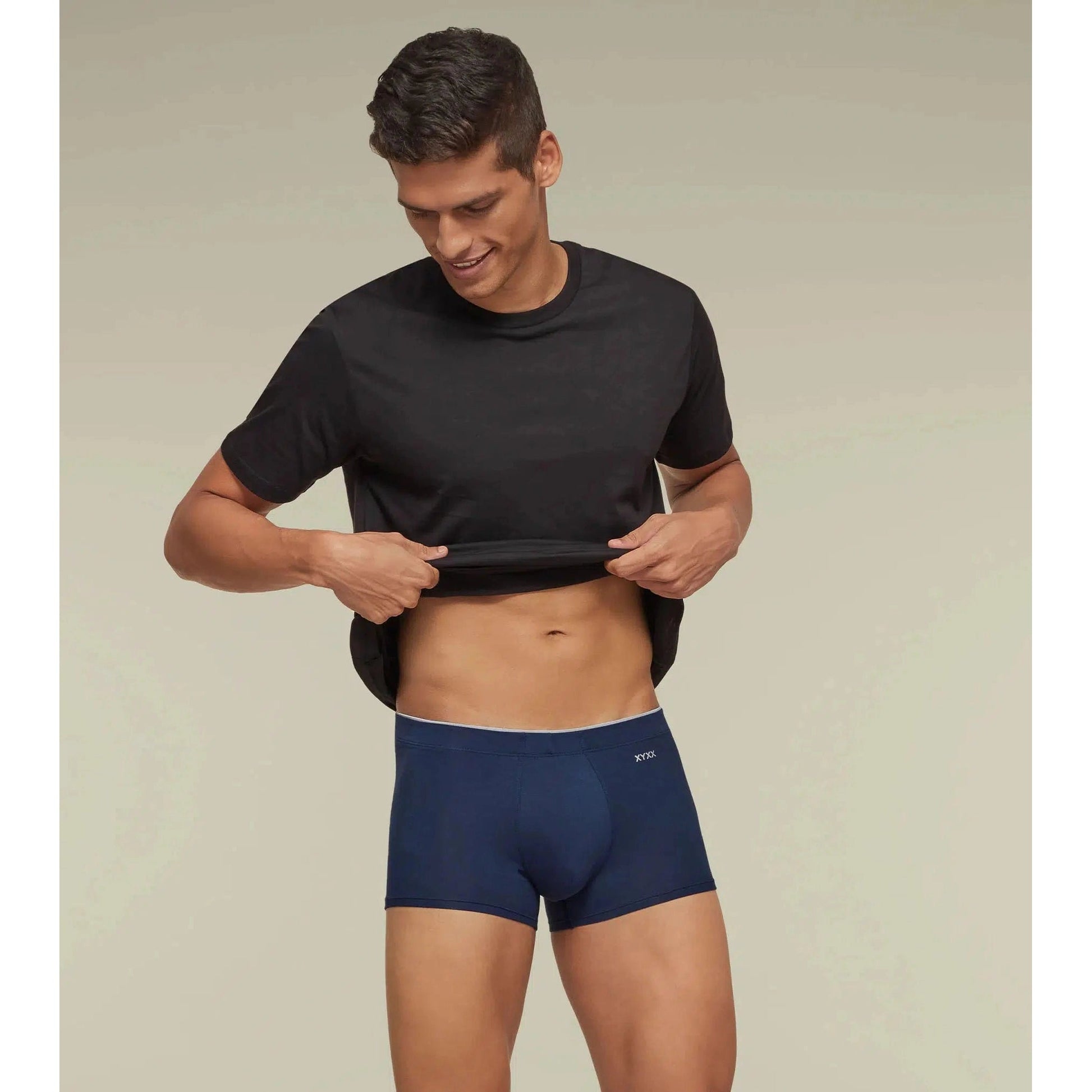 PACK OF 2 TENCEL™ TRUNKS- : UNO ASH GREY / ESTATE BLUE