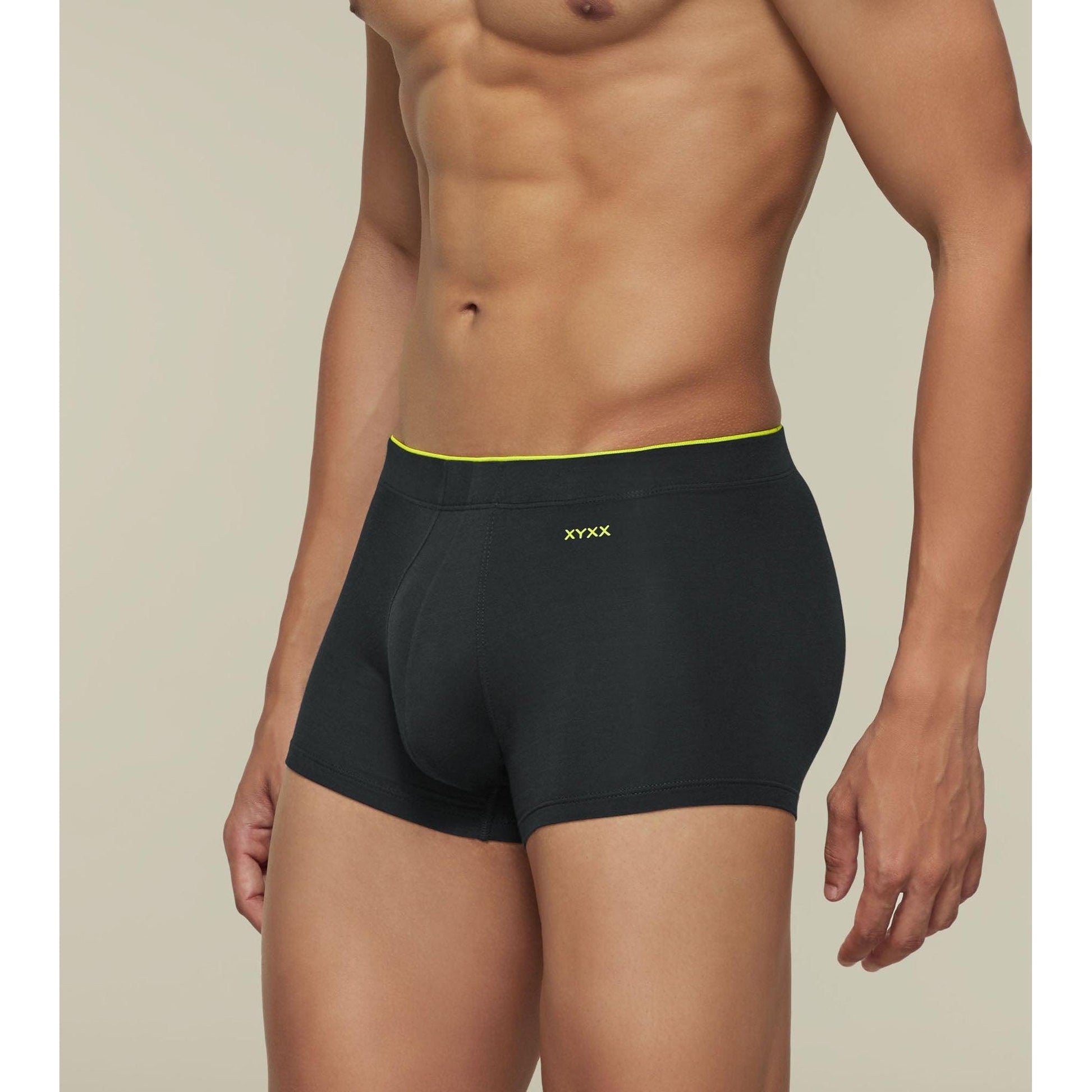 PACK OF 2 TENCEL™ TRUNKS- : UNO COLLECTION GRAPHITE GREY / BLACK KNIGHT