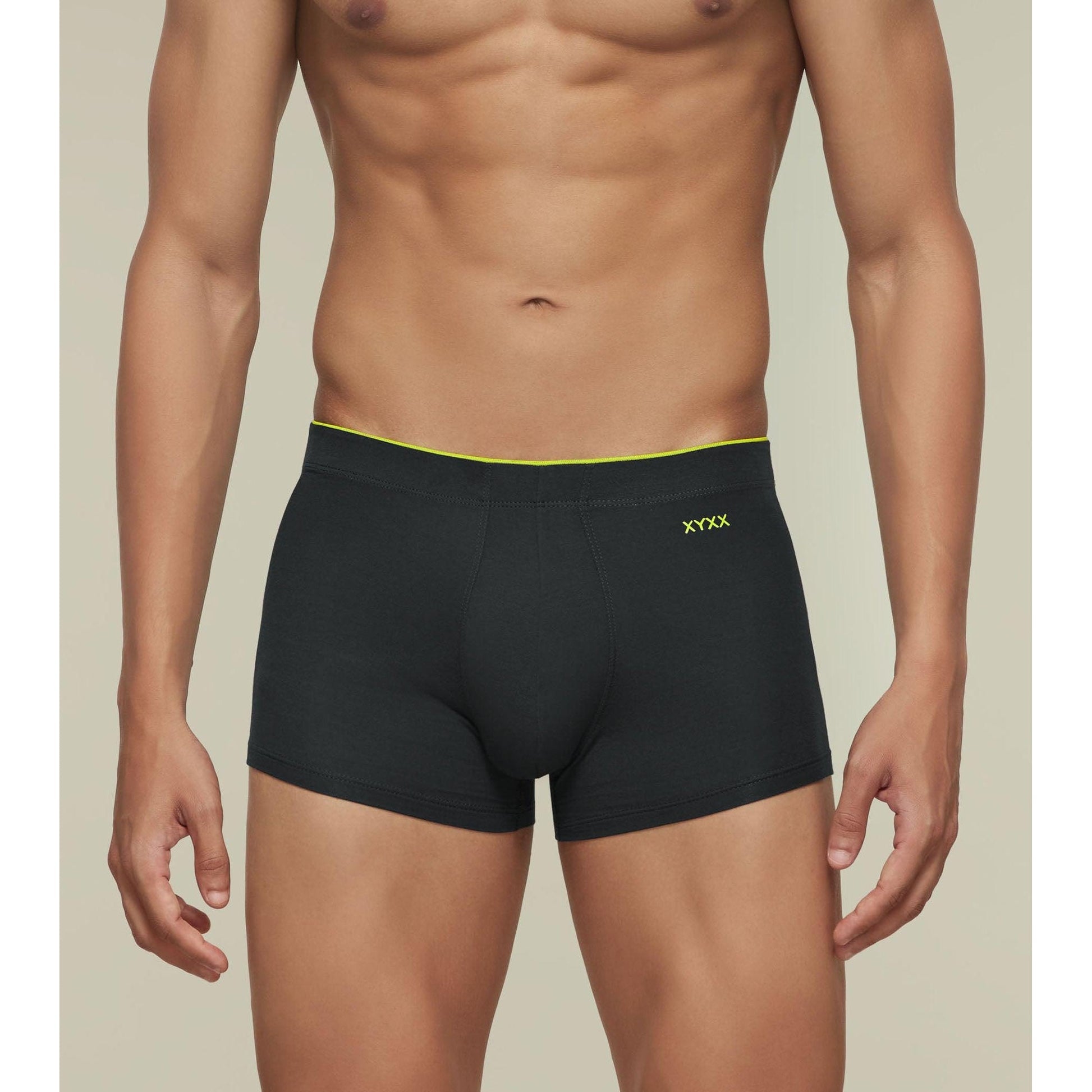 PACK OF 2 TENCEL™ TRUNKS- : UNO COLLECTION GRAPHITE GREY / BLACK KNIGHT
