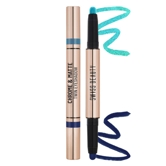 Swiss Beauty Chrome & Matte Twin Eyeshadow — 02 Aqua Moon