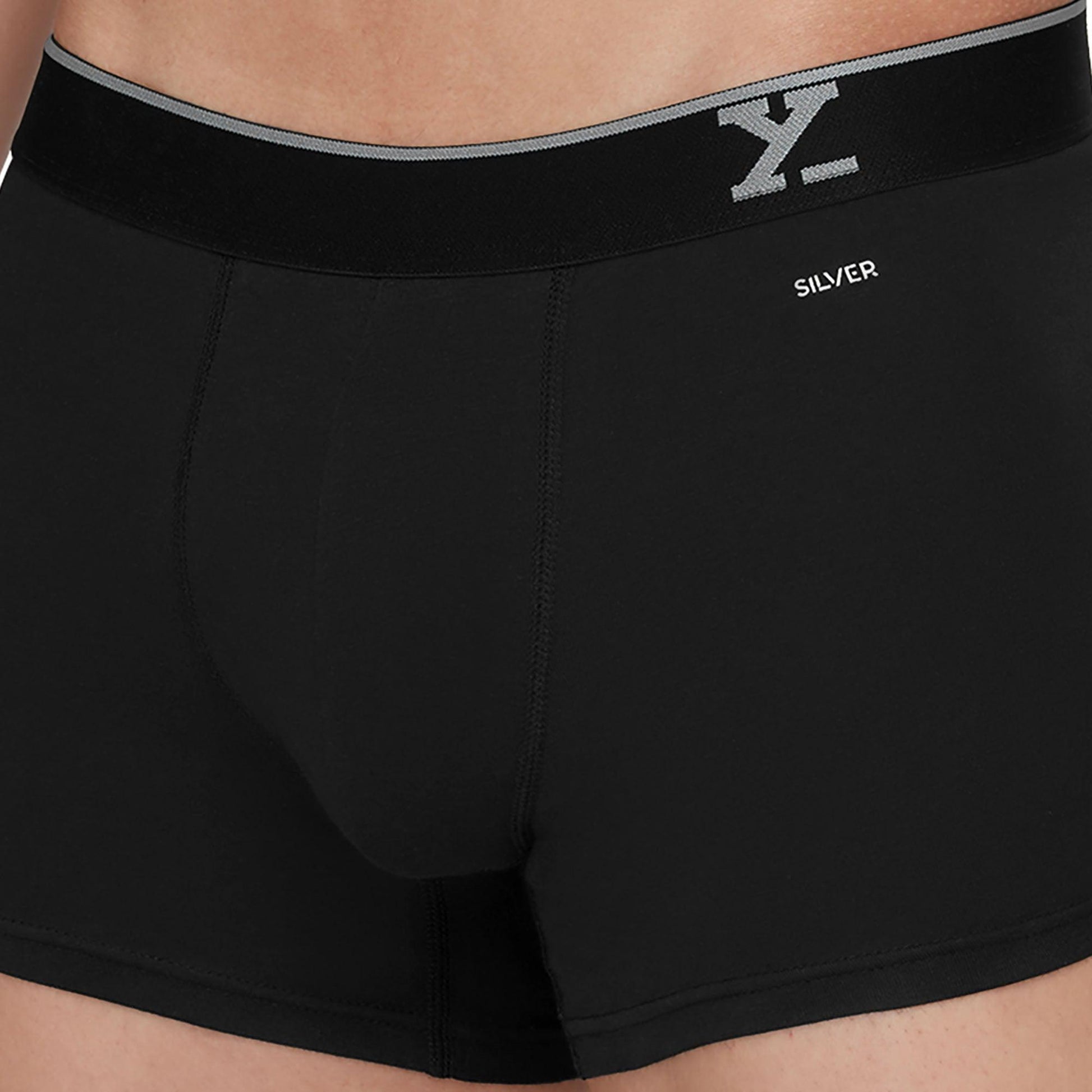 SINGLE - AERO SILVER COTTON TRUNKS HIGH PERFORMANCE BLACK KNIGHT