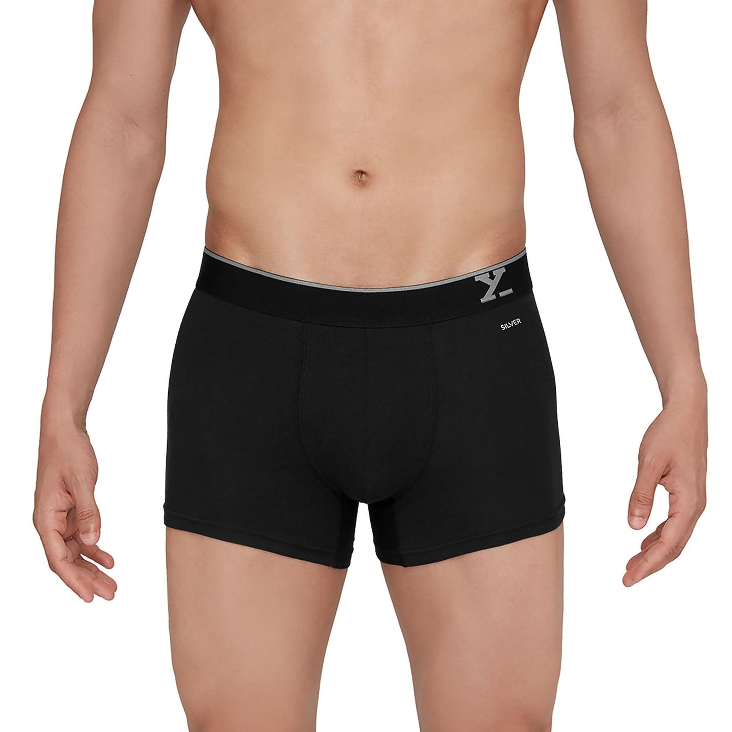 SINGLE - AERO SILVER COTTON TRUNKS HIGH PERFORMANCE BLACK KNIGHT