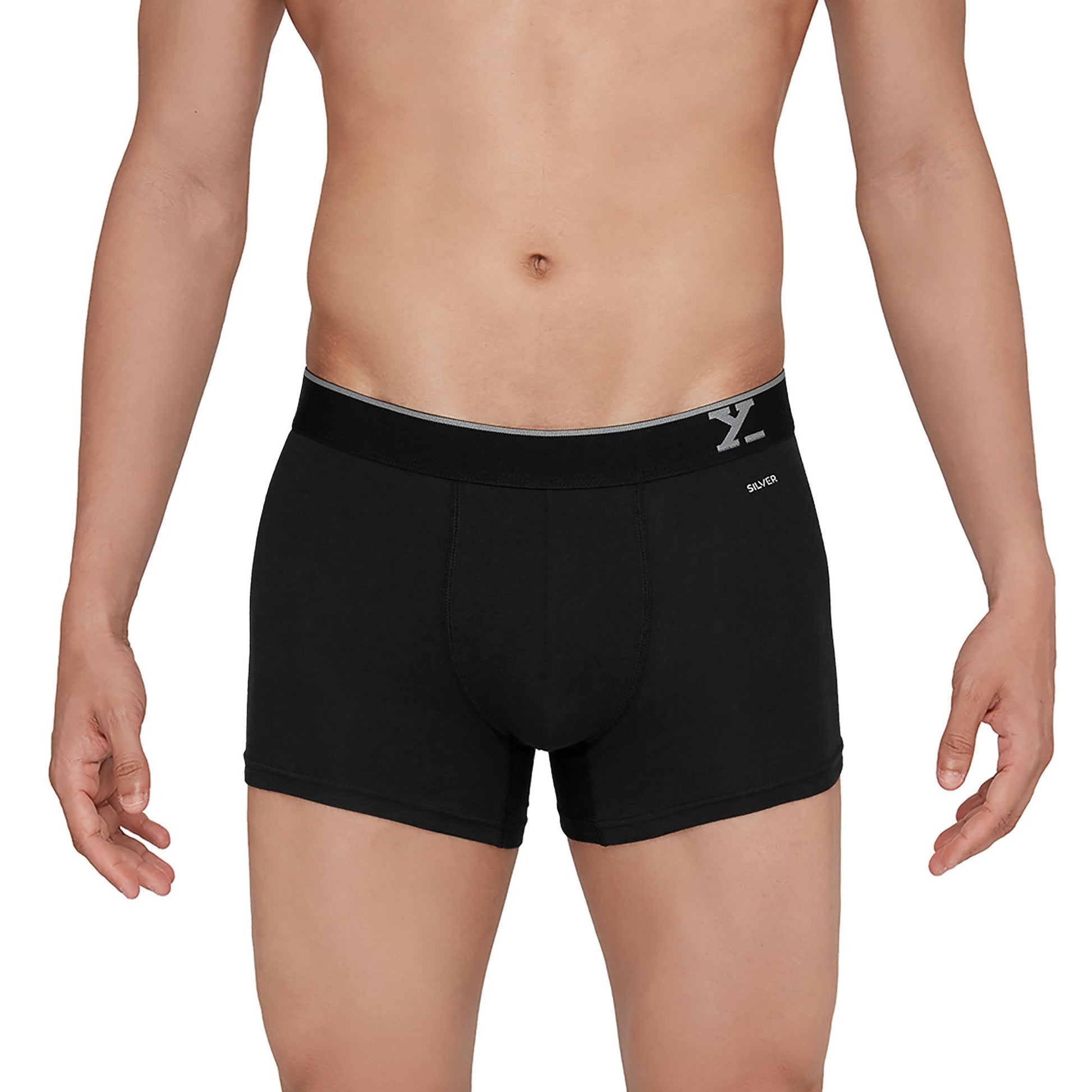 SINGLE - AERO SILVER COTTON TRUNKS HIGH PERFORMANCE BLACK KNIGHT