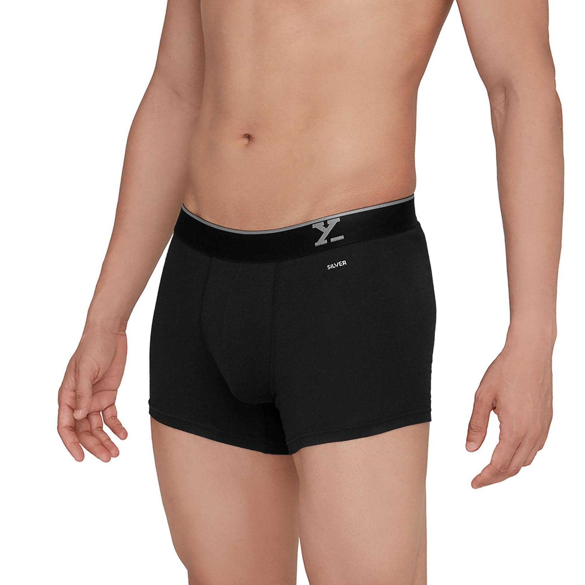 SINGLE - AERO SILVER COTTON TRUNKS HIGH PERFORMANCE BLACK KNIGHT
