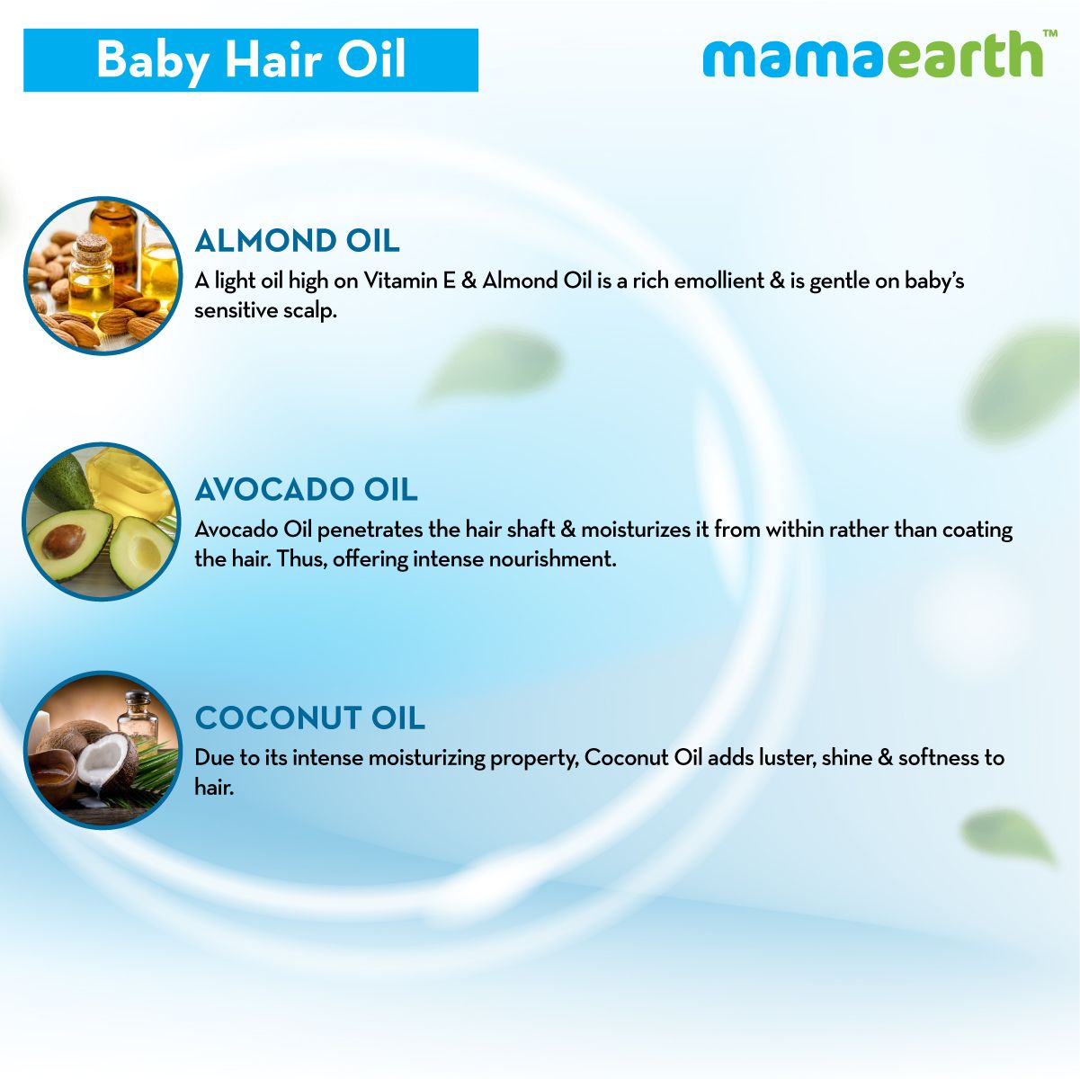 NOURISHING HAIR OIL FOR BABIES WITH ALMOND AND AVOCADO OIL - 200 ML
