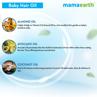 NOURISHING HAIR OIL FOR BABIES WITH ALMOND AND AVOCADO OIL - 200 ML