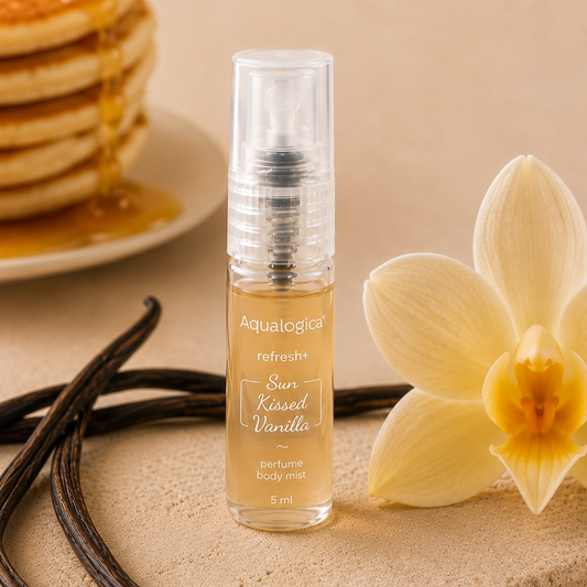 Aqualogica Mini 5ml Refresh+ Sun Kissed Vanilla Perfume Body Mist with Zemea & Hyaluronic Acid