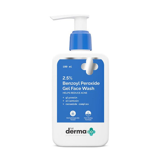 2.5% BENZOYL PEROXIDE GEL FACE WASH WITH GLYCERIN & ALLANTOIN FOR ACTIVE ACNE - 100 ML