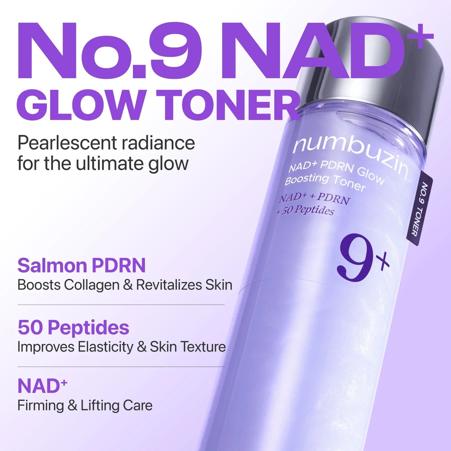 NO.9+ NAD+ PDRN GLOW BOOSTING TONER 150ML