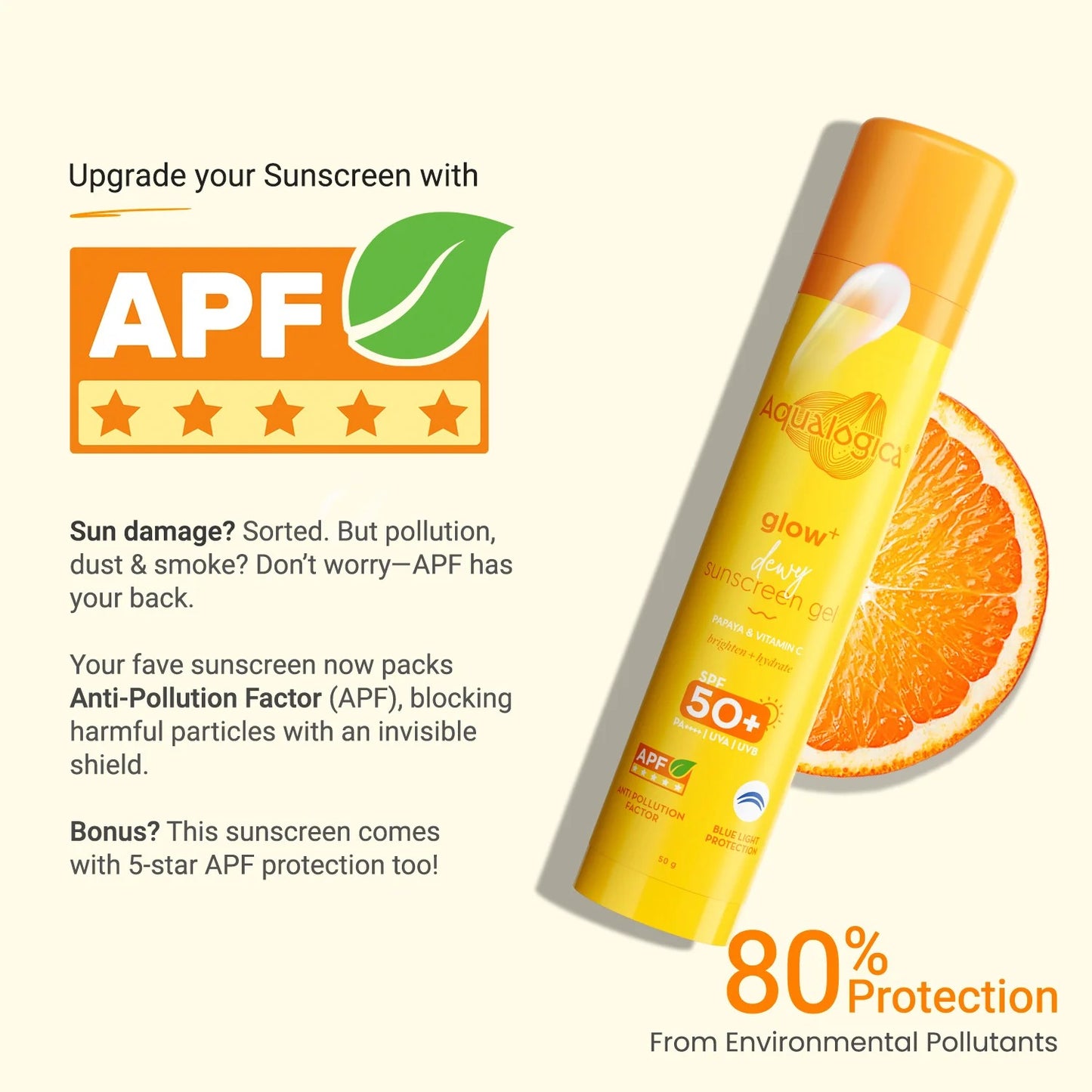 GLOW+ DEWY SUNSCREEN GEL IN-VIVO TESTED SPF 50+ PA++++ WITH PAPAYA & VITAMIN C - 50G