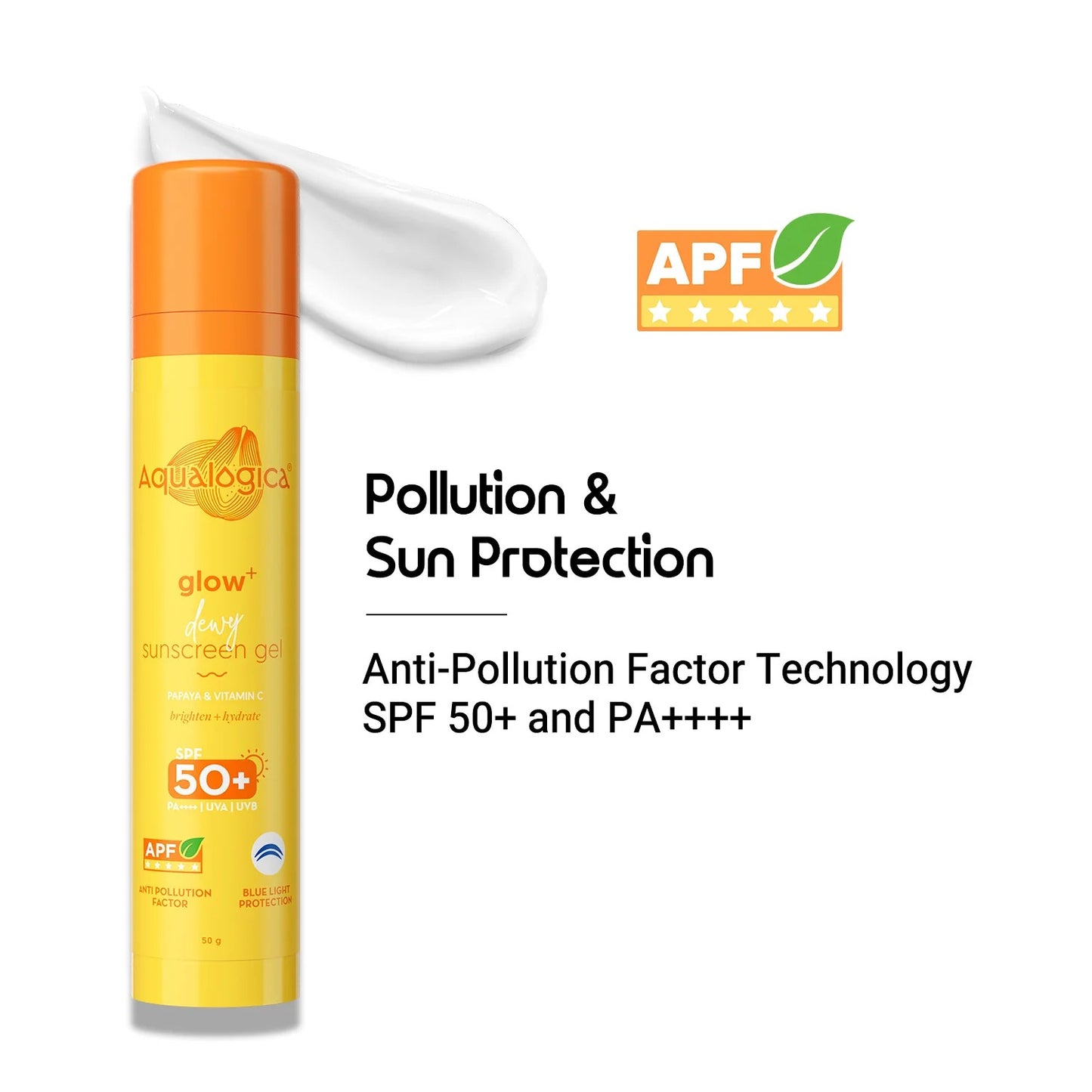 GLOW+ DEWY SUNSCREEN GEL IN-VIVO TESTED SPF 50+ PA++++ WITH PAPAYA & VITAMIN C - 50G