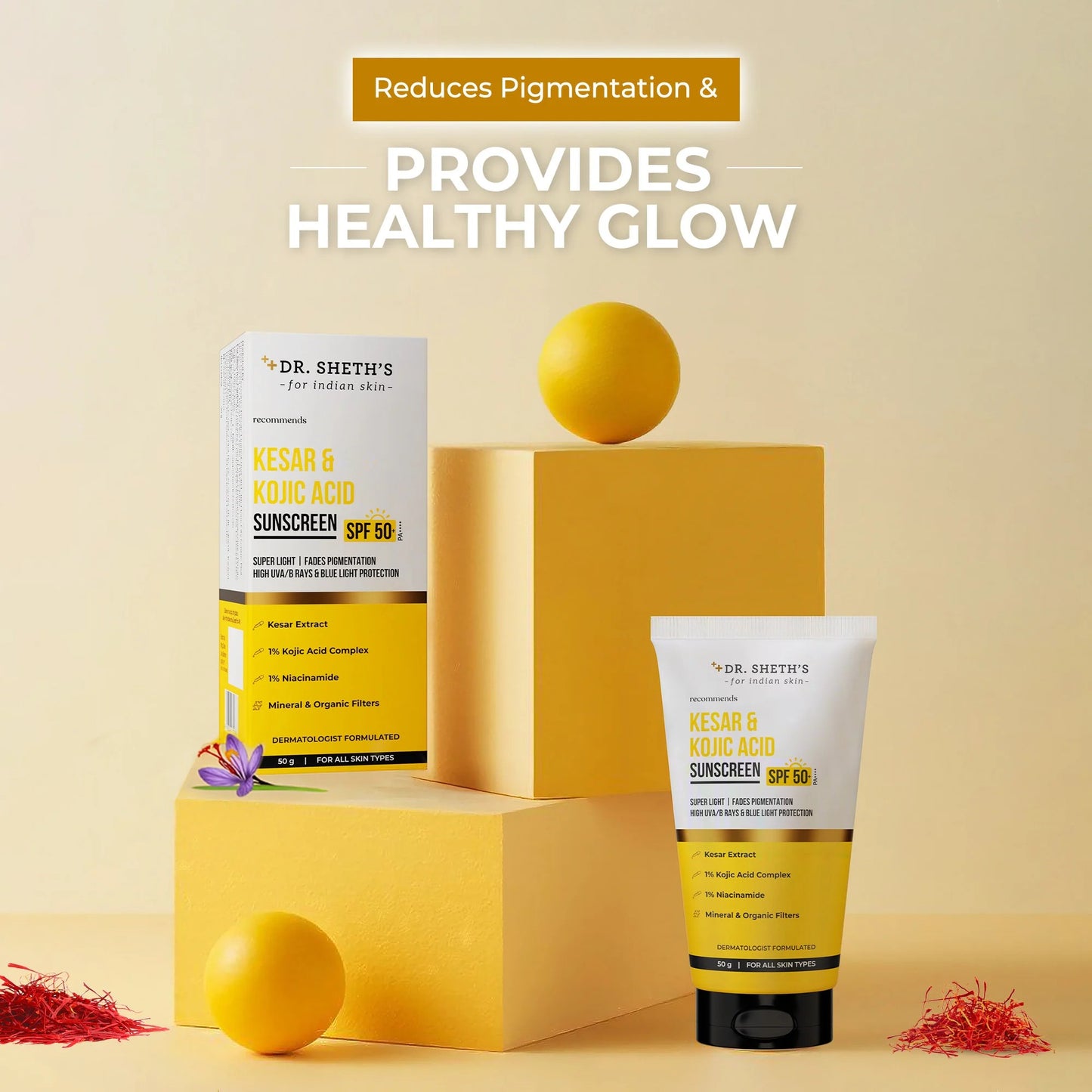 KESAR & KOJIC ACID SUNSCREEN - 50 GM