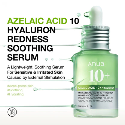 AZELAIC ACID 10 30ML HYALURON REDNESS SOOTHING SERUM