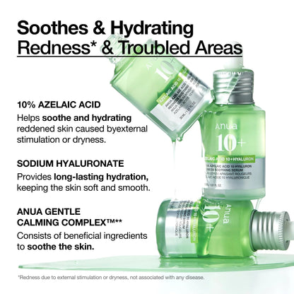 AZELAIC ACID 10 30ML HYALURON REDNESS SOOTHING SERUM