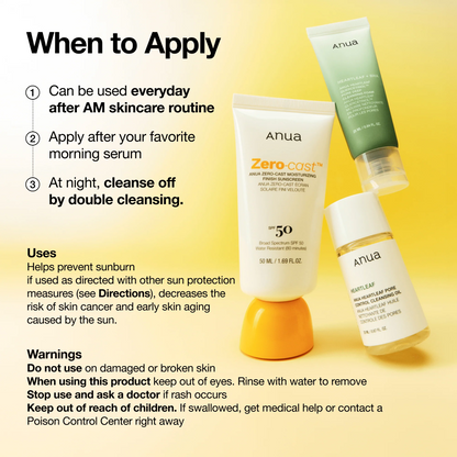 ZERO-CAST MOISTURIZING FINISH SUNSCREEN SPF 50+ PA++++ 50ML