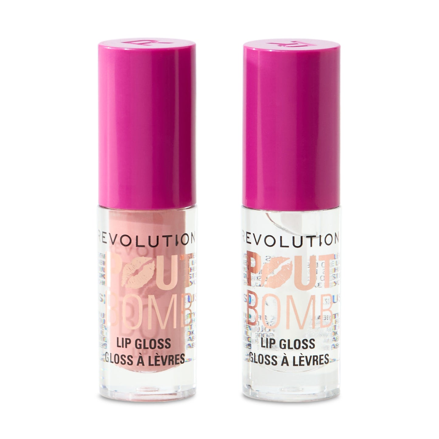 REVOLUTION BERRY/CLEAR POUT BOMB PLUMPING MINI LIP GLOSS SET