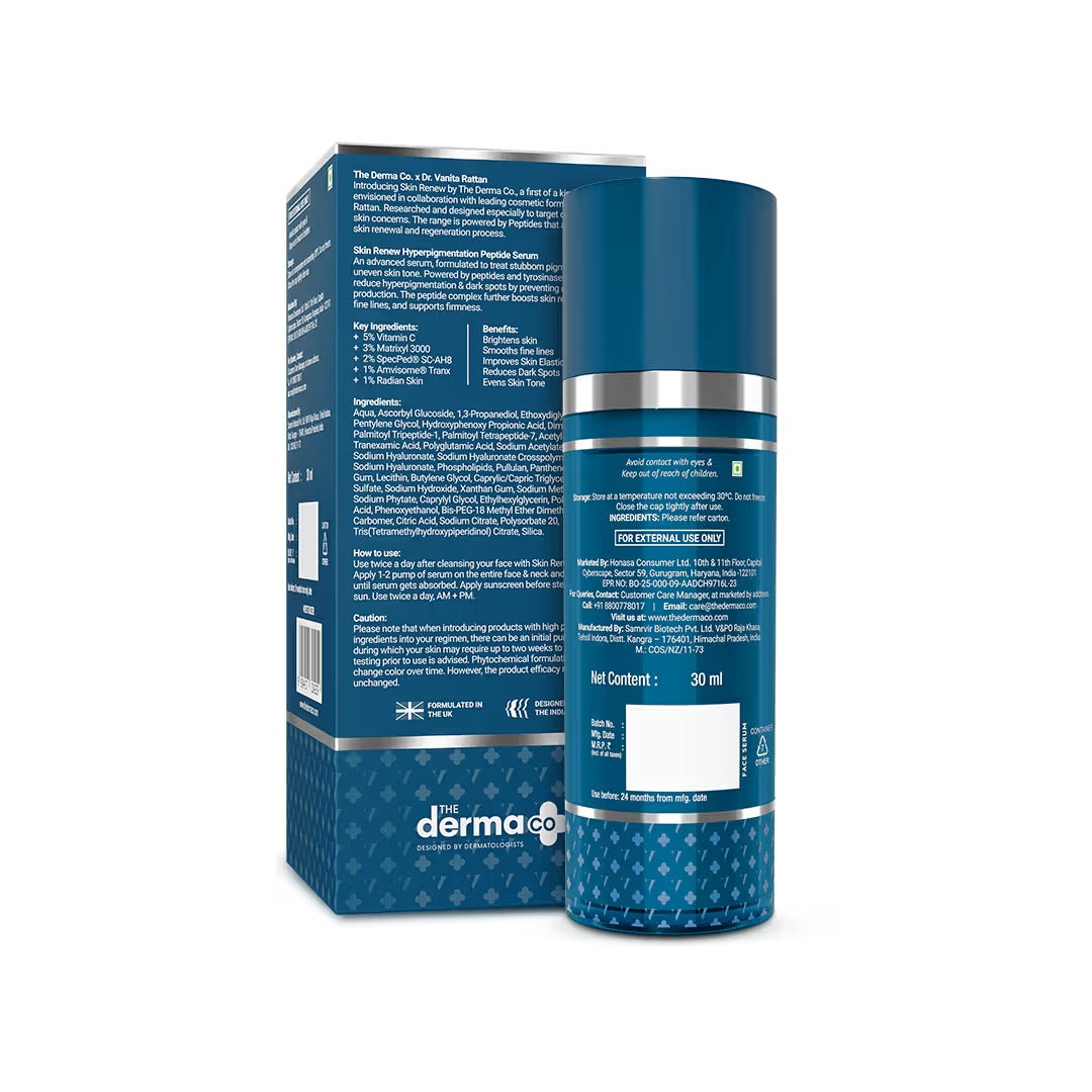 THE DERMA CO. X DR V SKIN RENEW HYPERPIGMENTATION PEPTIDE SERUM 30ML