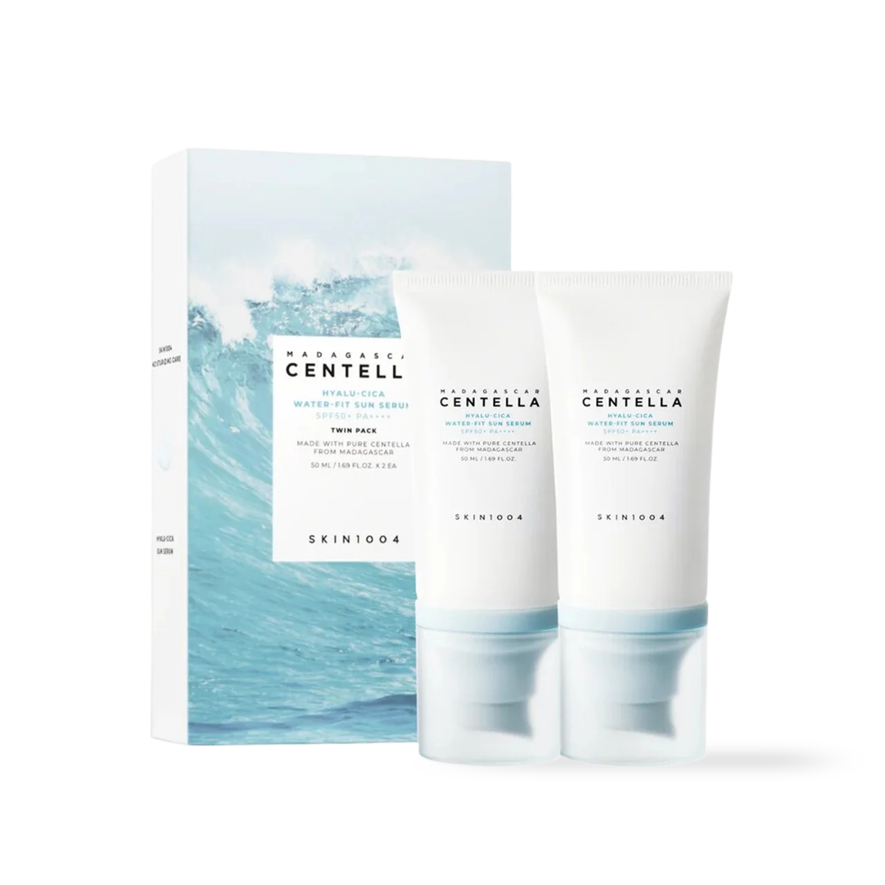 MADAGASCAR CENTELLA HYALU-CICA WATER-FIT SUN SERUM 50ML  (TWIN PACK)