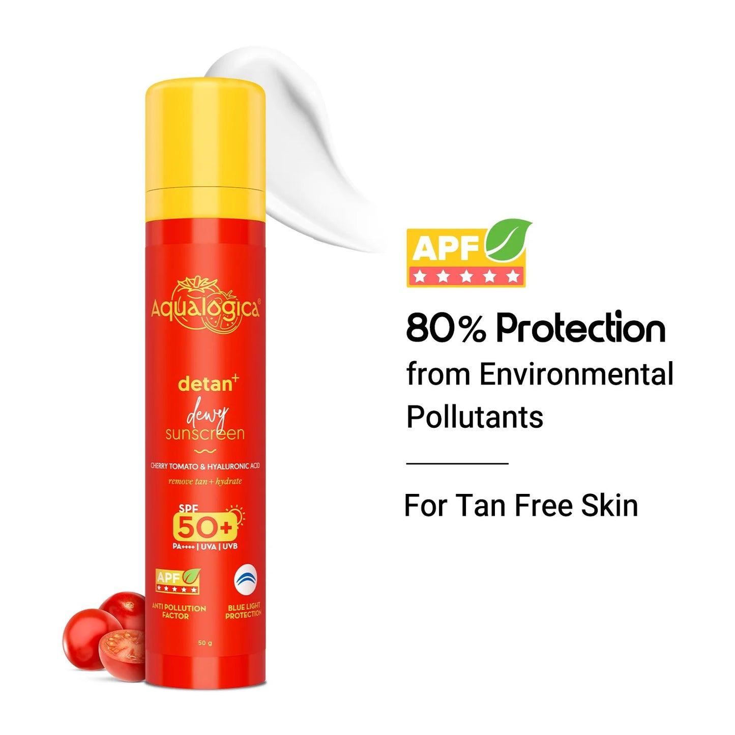 DETAN+ DEWY SUNSCREEN IN-VIVO TESTED SPF 50+ PA++++ WITH CHERRY TOMATO & HA - 50 G