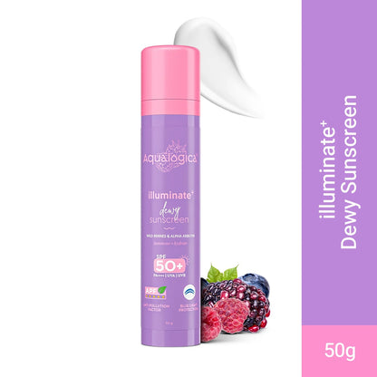 ILLUMINATE+ DEWY SUNSCREEN IN-VIVO TESTED SPF 50+ PA++++ WITH WILD BERRIES & ALPHA ARBUTIN - 5