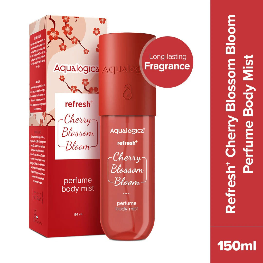 REFRESH+ CHERRY BLOSSOM BLOOM PERFUME BODY MIST WITH ZEMEA AND HYALURONIC ACID 150 ML