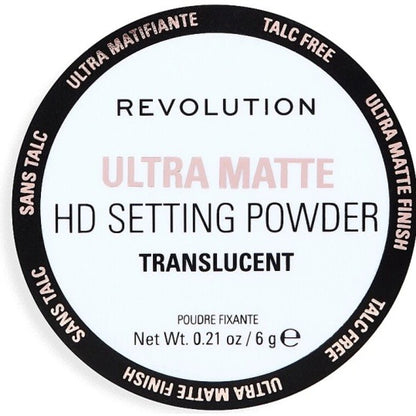 REVOLUTION ULTRA VELVET HD MATTE LOOSE SETTING POWDER TALC FREE TRANSLUCENT