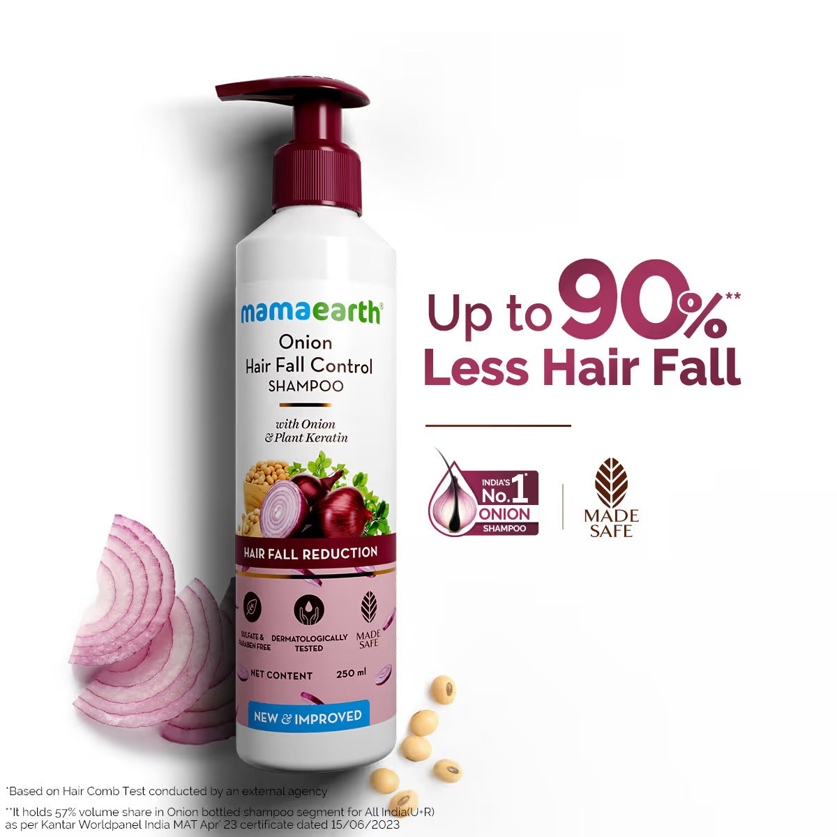 ONION SHAMPOO FOR HAIR GROWTH AND HAIR FALL CONTROL WITH ONION OIL AND PLANT KERATIN 250 ML