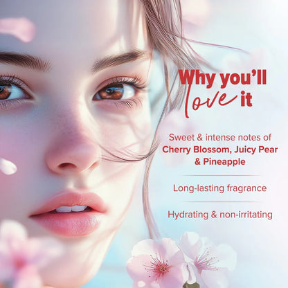 REFRESH+ CHERRY BLOSSOM BLOOM PERFUME BODY MIST WITH ZEMEA AND HYALURONIC ACID 150 ML