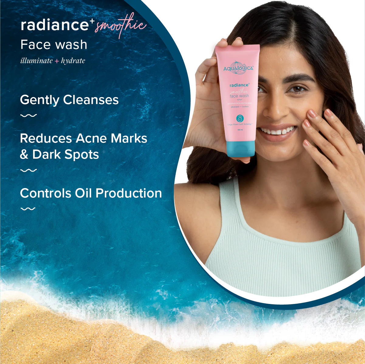RADIANCE+ SMOOTHIE FACE WASH WITH WATERMELON & NIACINAMIDE FOR CLEAR & OIL-FREE SKIN - 100ML