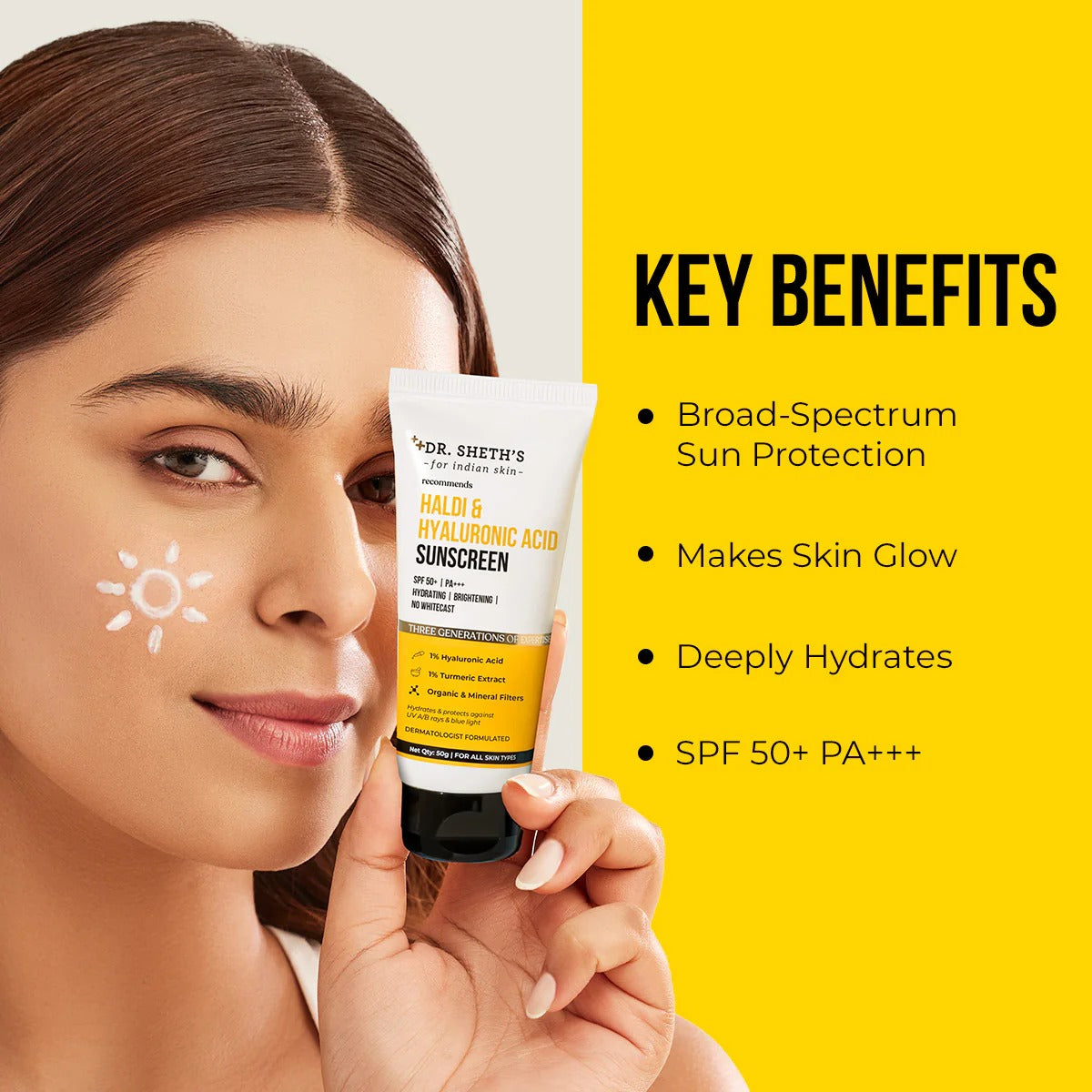 HALDI & HYALURONIC ACID SUNSCREEN - 50GM