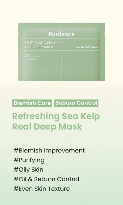 REFRESHING SEA KELP REAL DEEP MASK [34G*4 SHEETS]