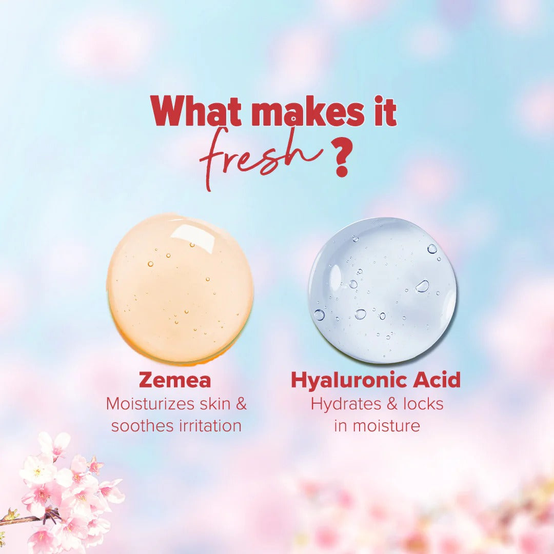 REFRESH+ CHERRY BLOSSOM BLOOM PERFUME BODY MIST WITH ZEMEA AND HYALURONIC ACID 150 ML