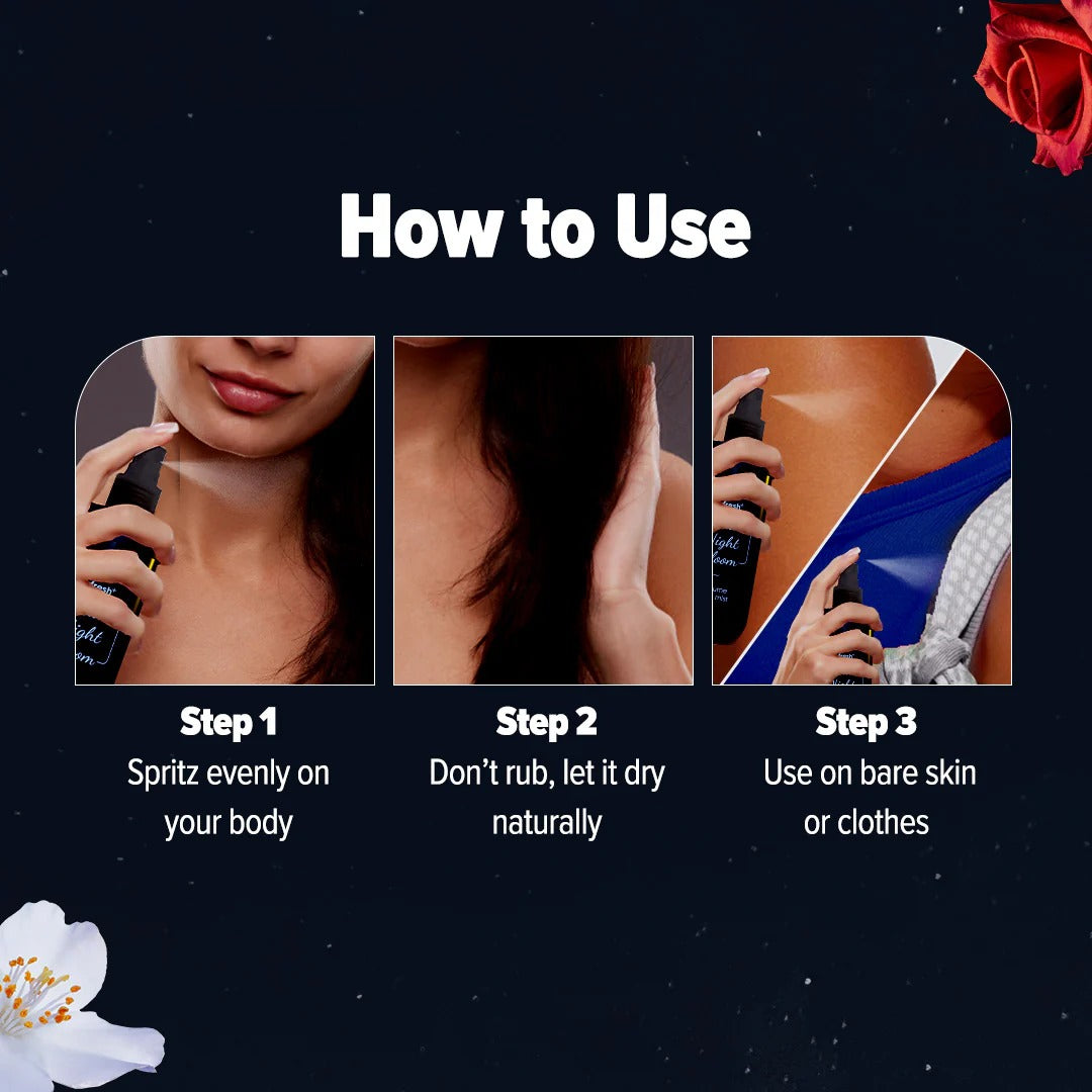 REFRESH+ MID NIGHT BLOOM PERFUME BODY MIST WITH ZEMEA & HYALURONIC ACID (150 ML)