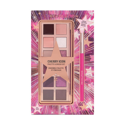 REVOLUTION CHERRY ICON EYE SHADOW PALETTE AND BRUSH SET