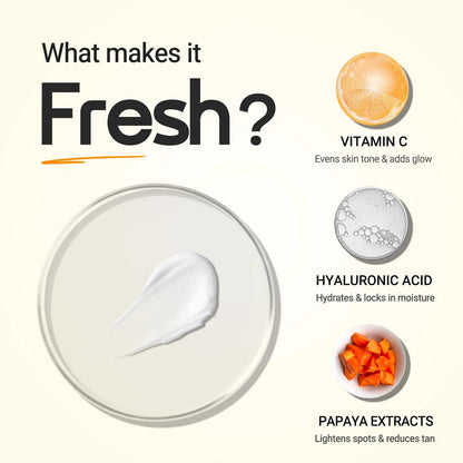 GLOW+ DEWY SUNSCREEN GEL IN-VIVO TESTED SPF 50+ PA++++ WITH PAPAYA & VITAMIN C - 50G