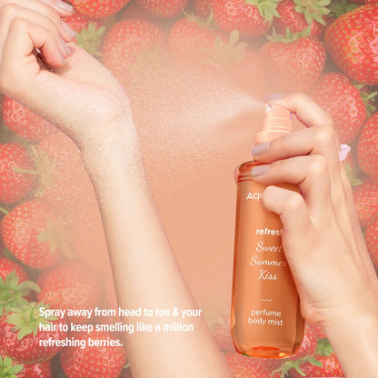 REFRESH+ SWEET SUMMER KISS PERFUME BODY MIST WITH ZEMEA AND HYALURONIC ACID 150 ML
