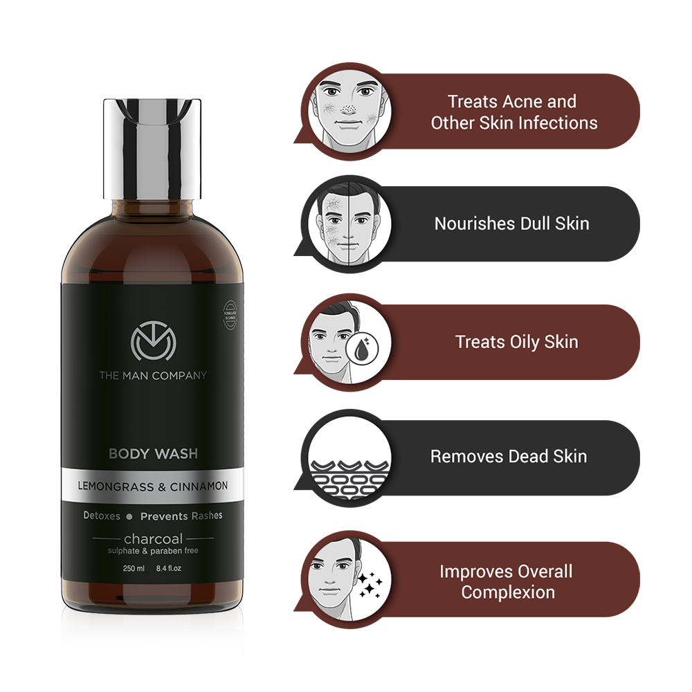 CHARCOAL BODY WASH | LEMONGRASS & CINNAMON 250ML