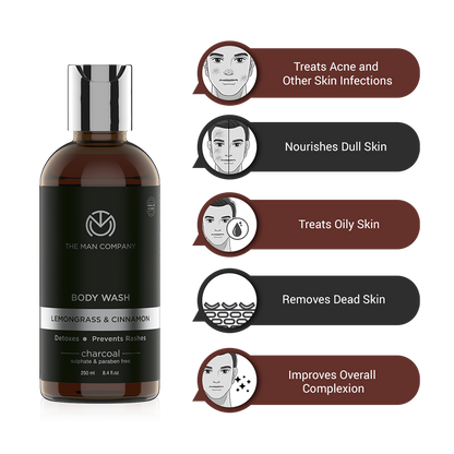 CHARCOAL BODY WASH | LEMONGRASS & CINNAMON 250ML